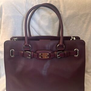 Maroon Michael Kors Hamilton Tote